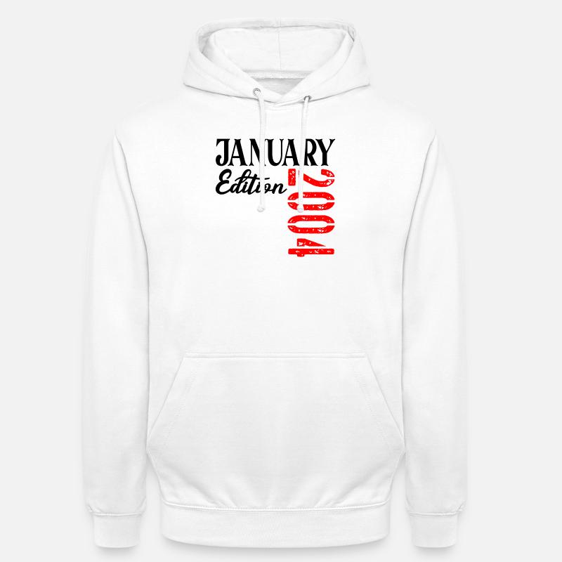 23 ans, 23e anniversaire JANVIER 2014 - Sweat-shirt à capuche unisexe - blanc