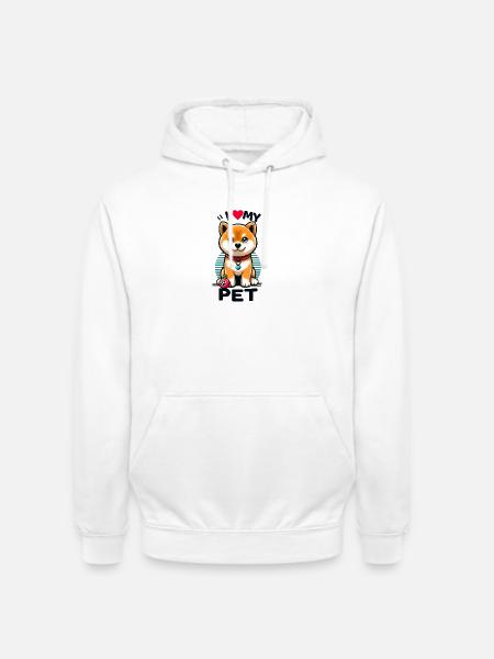I love my pet - Unisex Hoodie - white