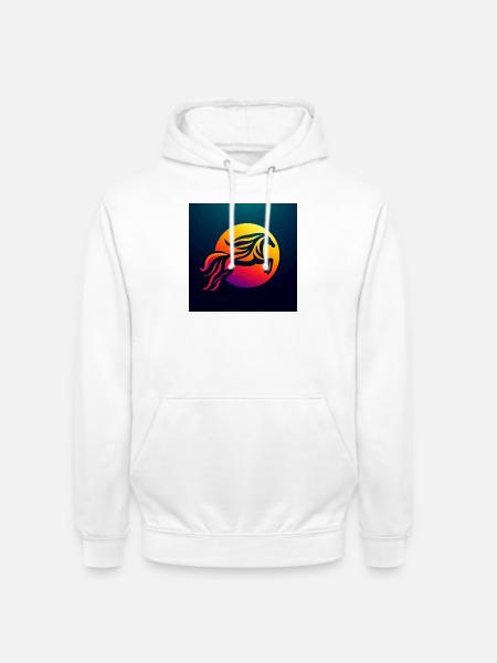 Cavalier à cheval 2 - Sweat-shirt à capuche unisexe - blanc