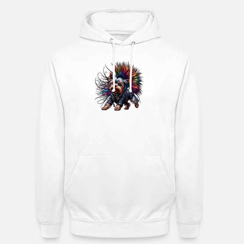 Yorkshire Terrier Punk - Sweat-shirt à capuche unisexe - blanc