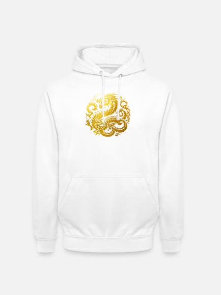 Chinesisches Drachen-Tattoo - Unisex Hoodie - Weiß