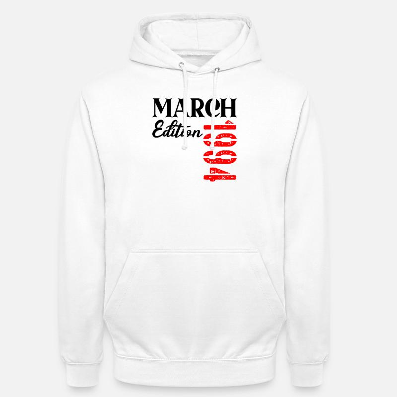 Anniversaire : mars 1994 - 33e anniversaire - Sweat-shirt à capuche unisexe - blanc