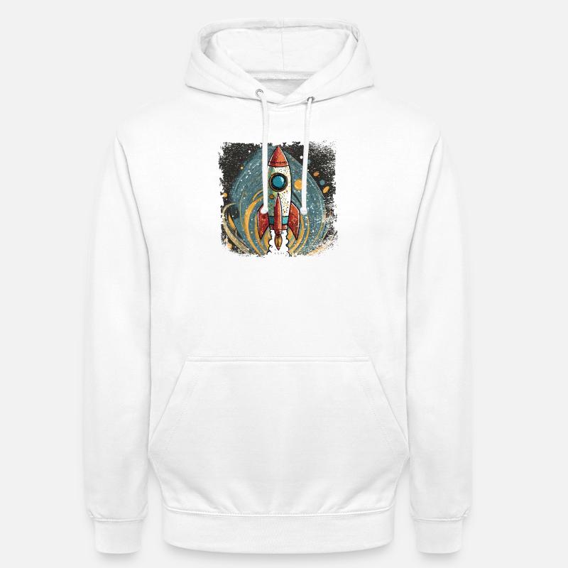 Rakete mit stylischem Design - Unisex Hoodie - Weiß