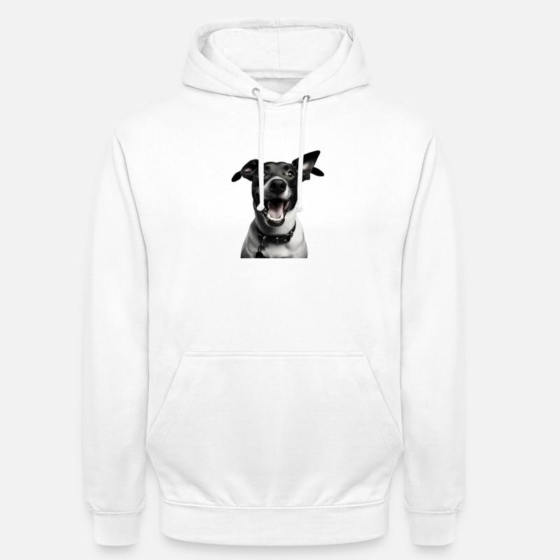 Portrait de chiot joueur - Sweat-shirt à capuche unisexe - blanc