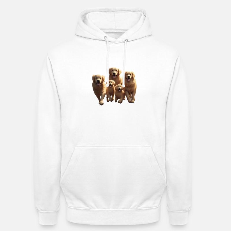 Golden Retriever Pack Parade - Sweat-shirt à capuche unisexe - blanc