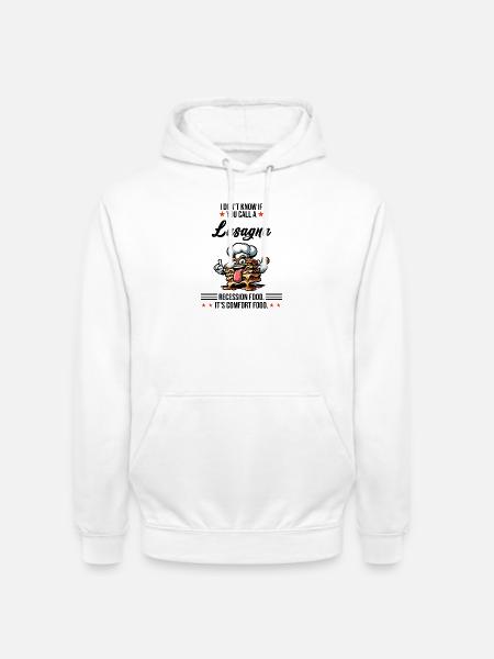Eating lasagna during recession - Unisex Hoodie - white