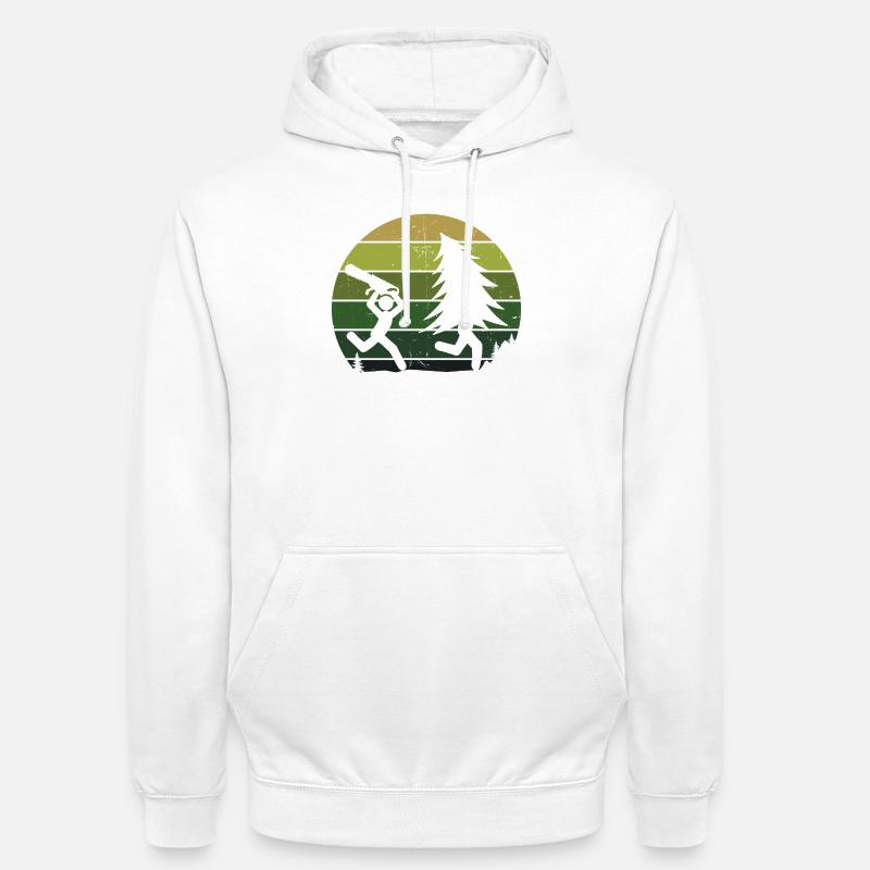 Arbre bûcheron sciure sciure bois bois - Sweat-shirt à capuche unisexe - blanc