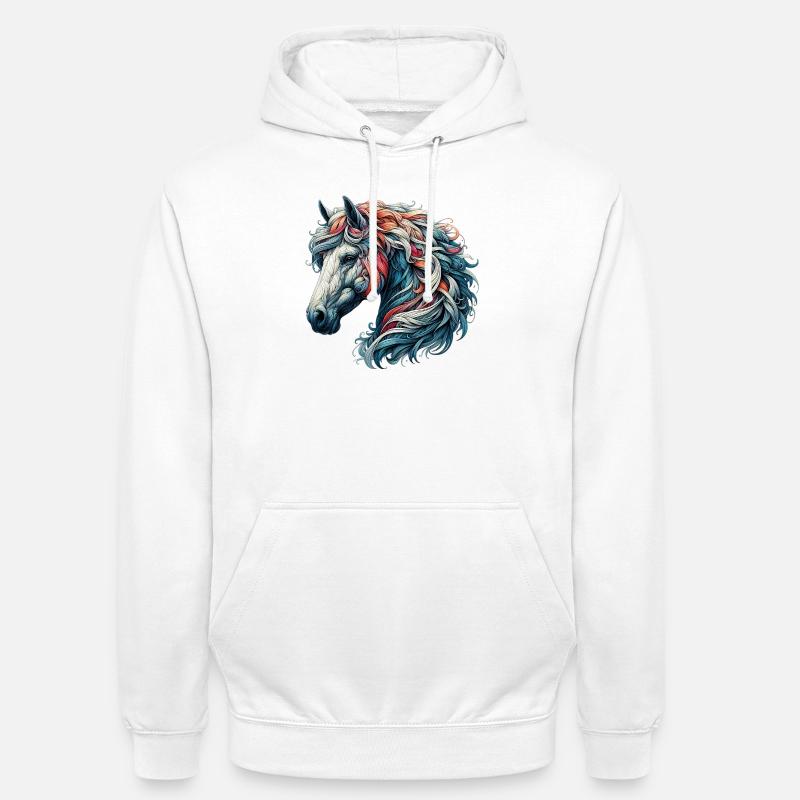 Cheval - Sweat-shirt à capuche unisexe - blanc