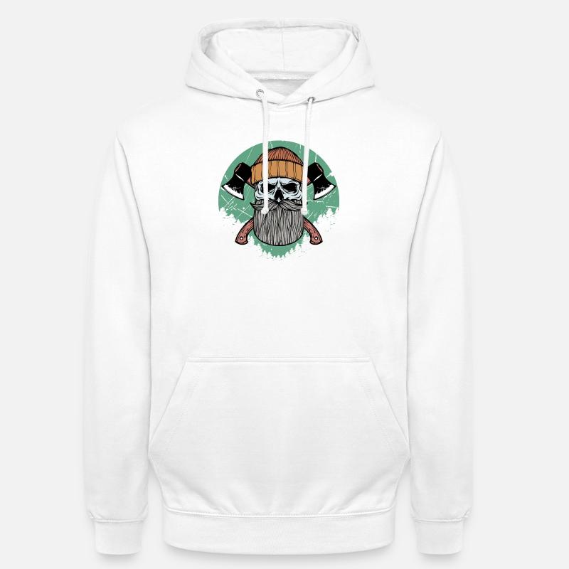Bûcheron hache boiserie bois solide mètre - Sweat-shirt à capuche unisexe - blanc