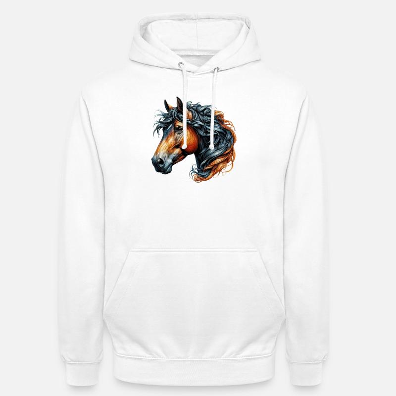 Cheval - Sweat-shirt à capuche unisexe - blanc