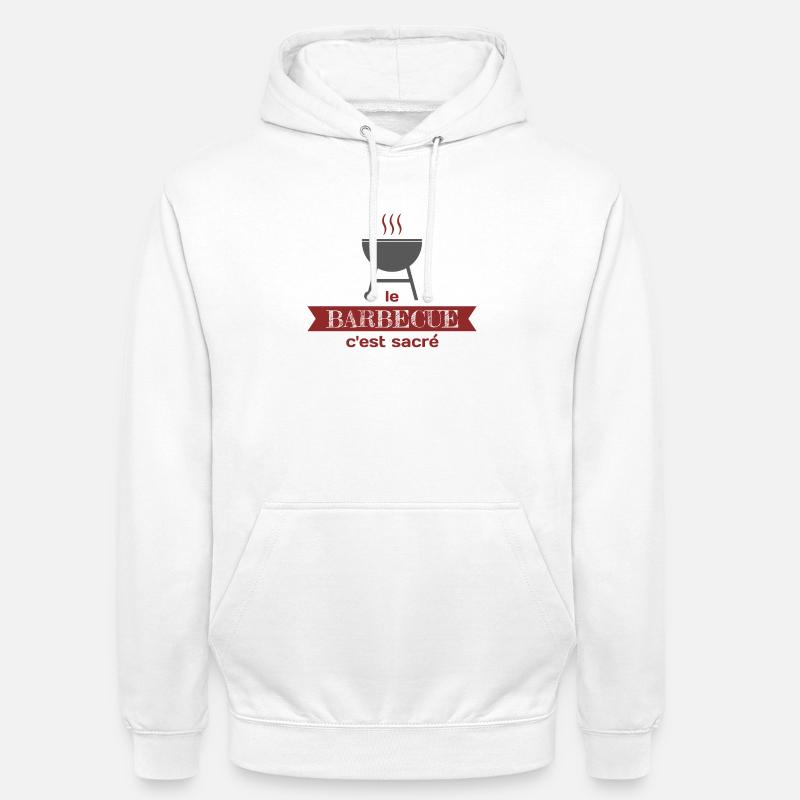 Le barbecue c'est sacré - Sweat-shirt à capuche unisexe - blanc
