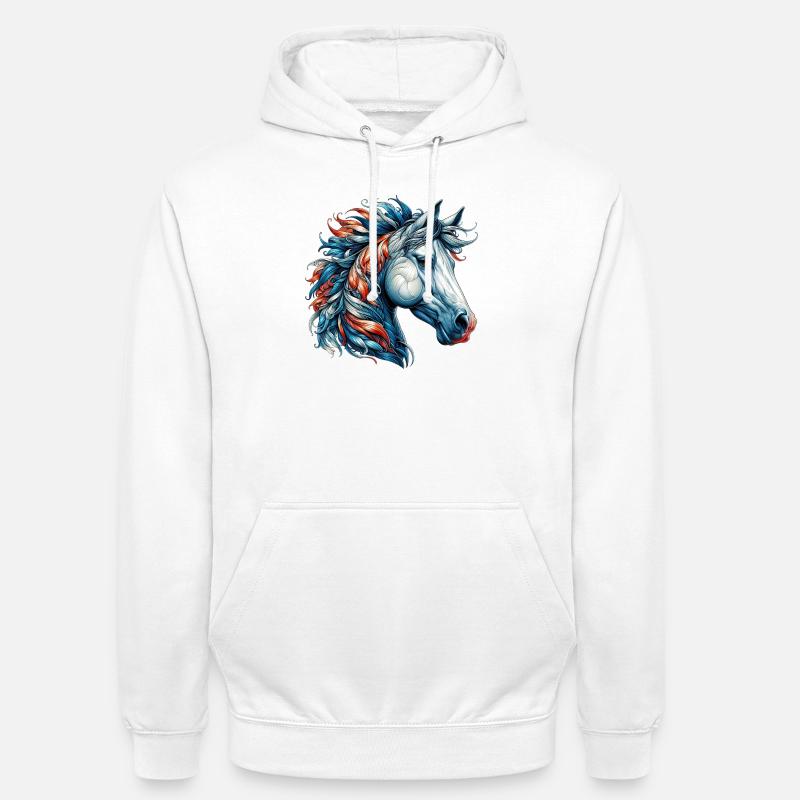 Cheval - Sweat-shirt à capuche unisexe - blanc