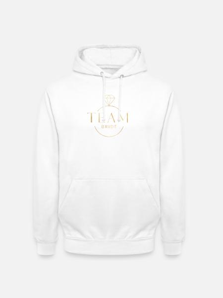 Team Bride Diamant-Ring personalisierbar - Unisex Hoodie - Weiß