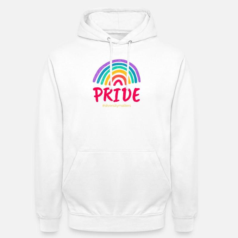Pride rose #diversitymatters - Sweat-shirt à capuche unisexe - blanc