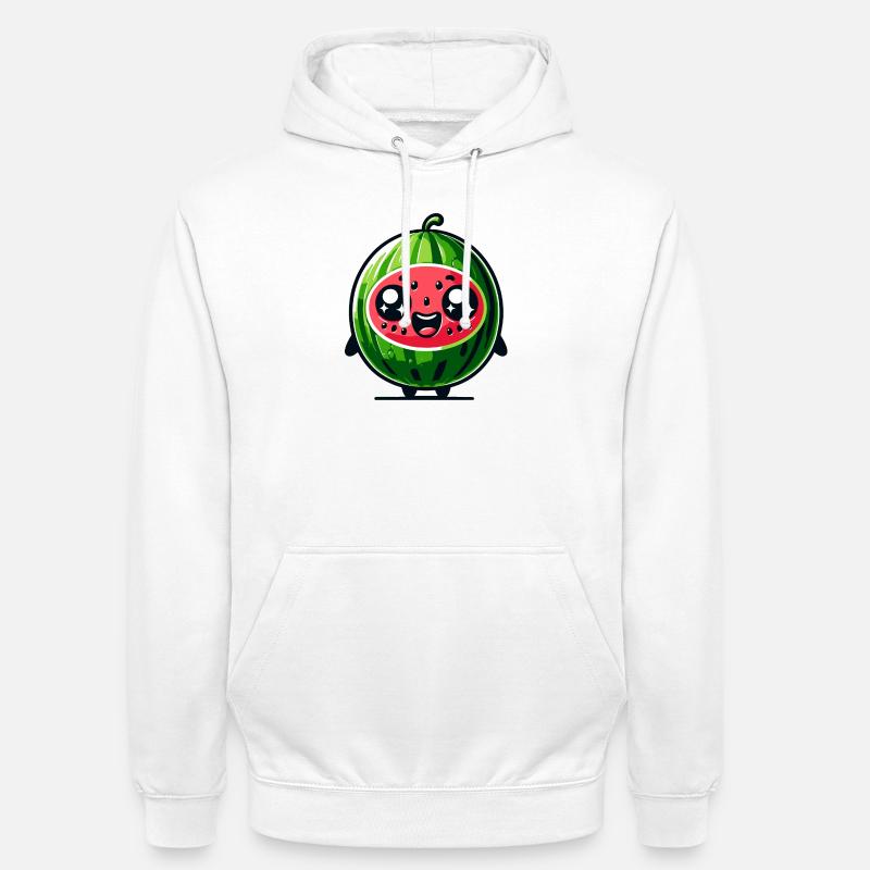 Watermelon Whimsy : la joie juteuse - Sweat-shirt à capuche unisexe - blanc