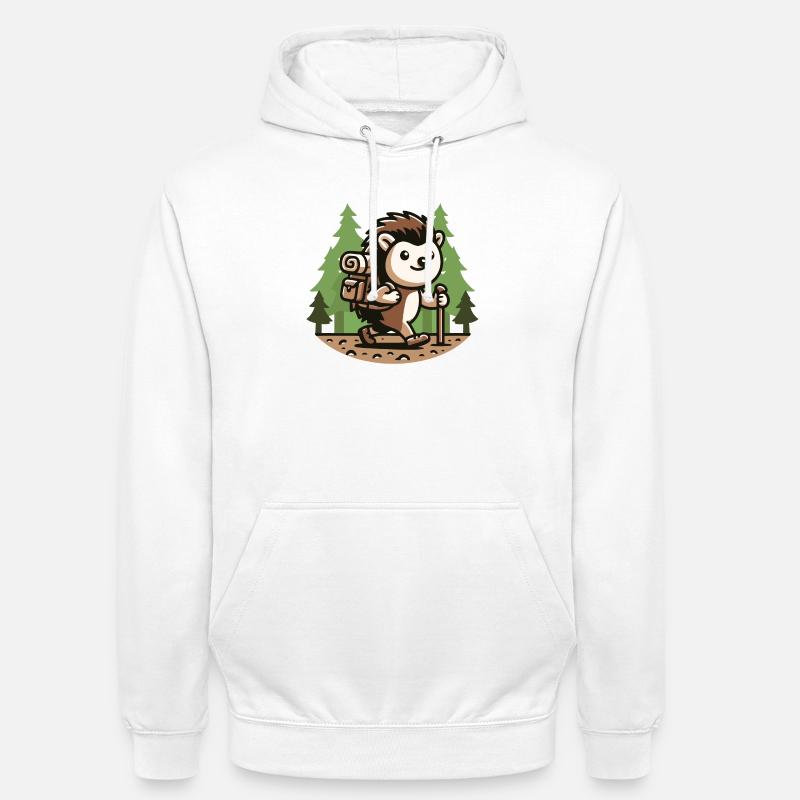 Trail Trekker : Le hérisson de randonnée - Sweat-shirt à capuche unisexe - blanc