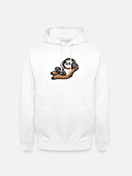 Game On Sloth: The Chill Gamer - Unisex Hoodie - white
