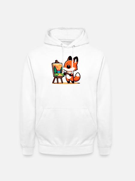 Fox Palette: Der Waldmaler - Unisex Hoodie - Weiß