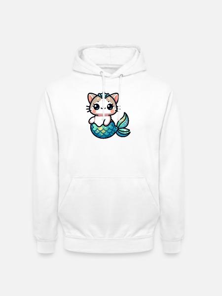 Purrmaid Sparkle: The Sea Kitten - Unisex Hoodie - white