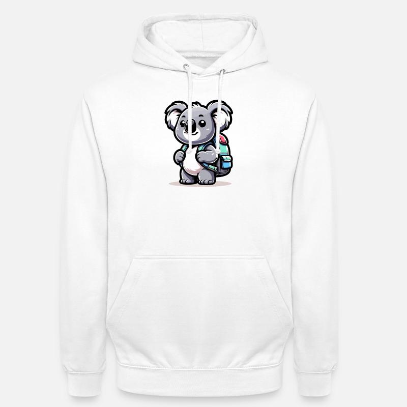 Backpacker-Koala: Der Globetrotter-Kumpel - Unisex Hoodie - Weiß