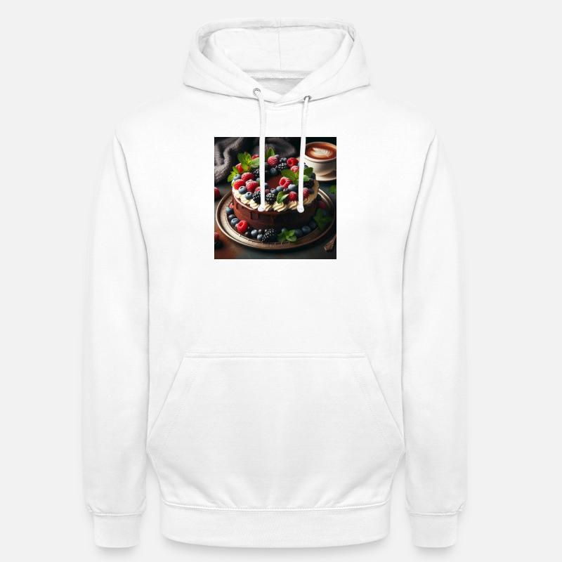 Schokoladen-Beeren-Kuchen - Unisex Hoodie - Weiß