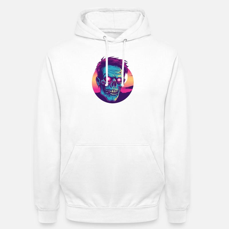 Zombie synthwave 2 - Sweat-shirt à capuche unisexe - blanc