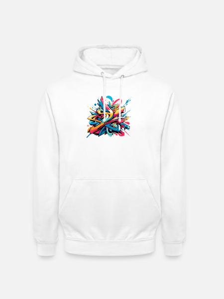 Coole bunte dynamische Graffiti-Illustration - Unisex Hoodie - Weiß