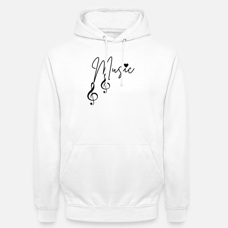 Notes de musique - Sweat-shirt à capuche unisexe - blanc