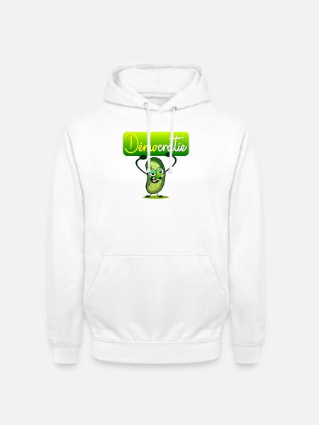 Démocratie Cornichons, France - Sweat-shirt à capuche unisexe - blanc
