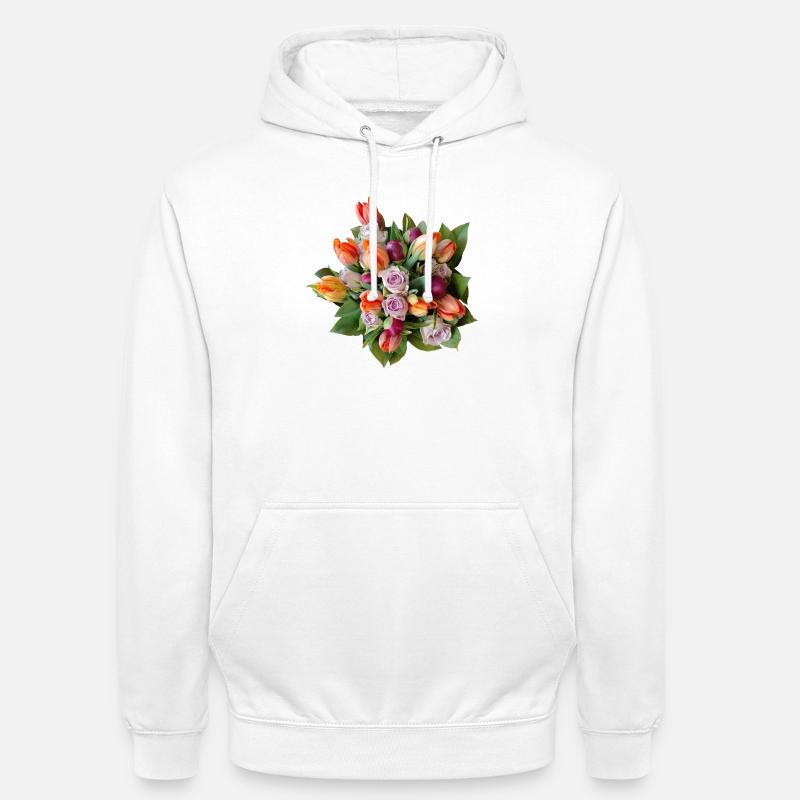 Bouquet de fleurs – Rêves pastel - Sweat-shirt à capuche unisexe - blanc