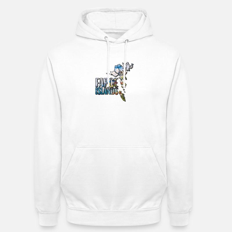 Carte à l’aquarelle Îles Féroé - Sweat-shirt à capuche unisexe - blanc