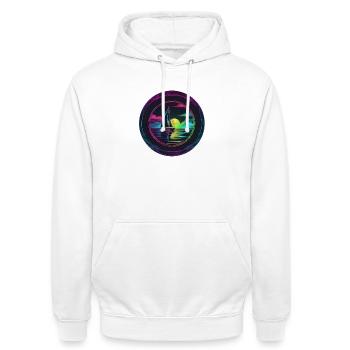 Neonsegler am Abendrot - Unisex Hoodie - Weiß - Vorne - AI Model Male 185 dark (185cm) & AI Model Female 172 dark (172cm)