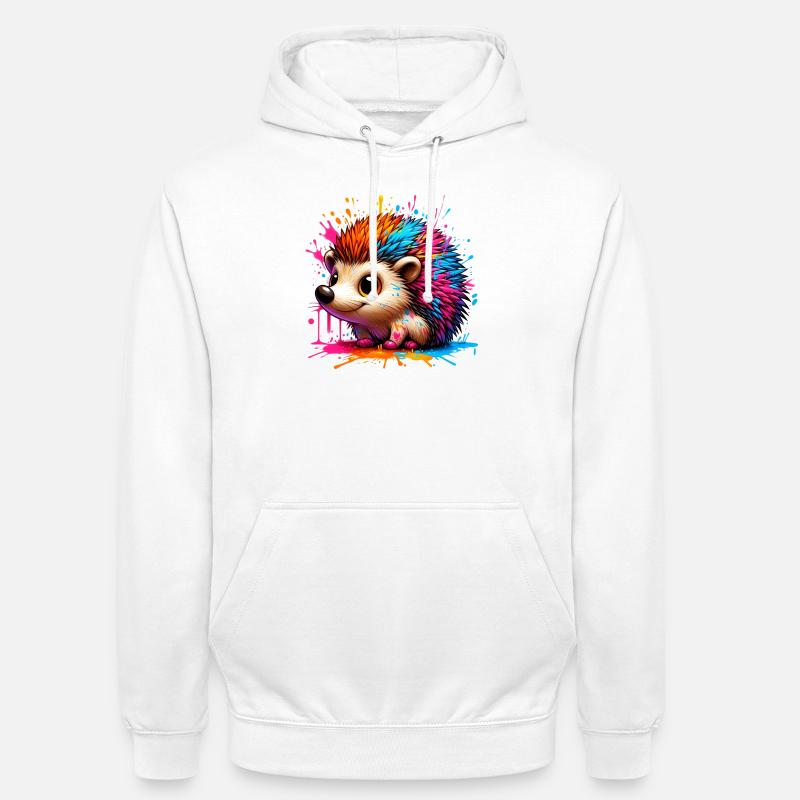 Hérisson - Sweat-shirt à capuche unisexe - blanc