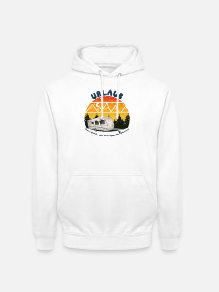 Urlaub gemeinsam im Wohnwagen - Unisex Hoodie - Weiß