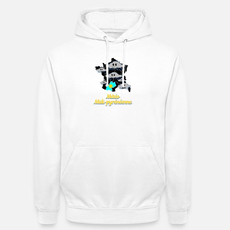 Météo Midi-Pyrénéennes - Sweat-shirt à capuche unisexe - blanc
