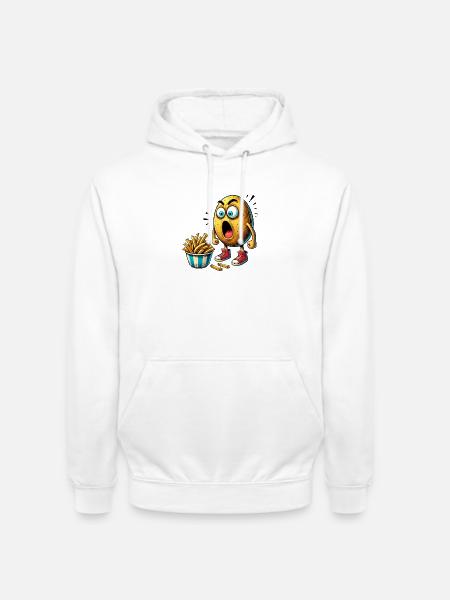 Funny french fries potato design - Unisex Hoodie - white