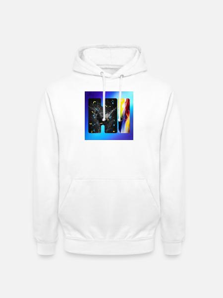 Schwarze Splatter-Abstraktion - Unisex Hoodie - Weiß