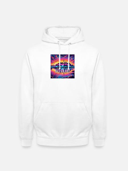 Belgrade Serbia Balkan Design - Unisex Hoodie - white