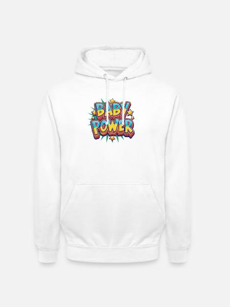 Baby Power Comic Style Design - Unisex Hoodie - white