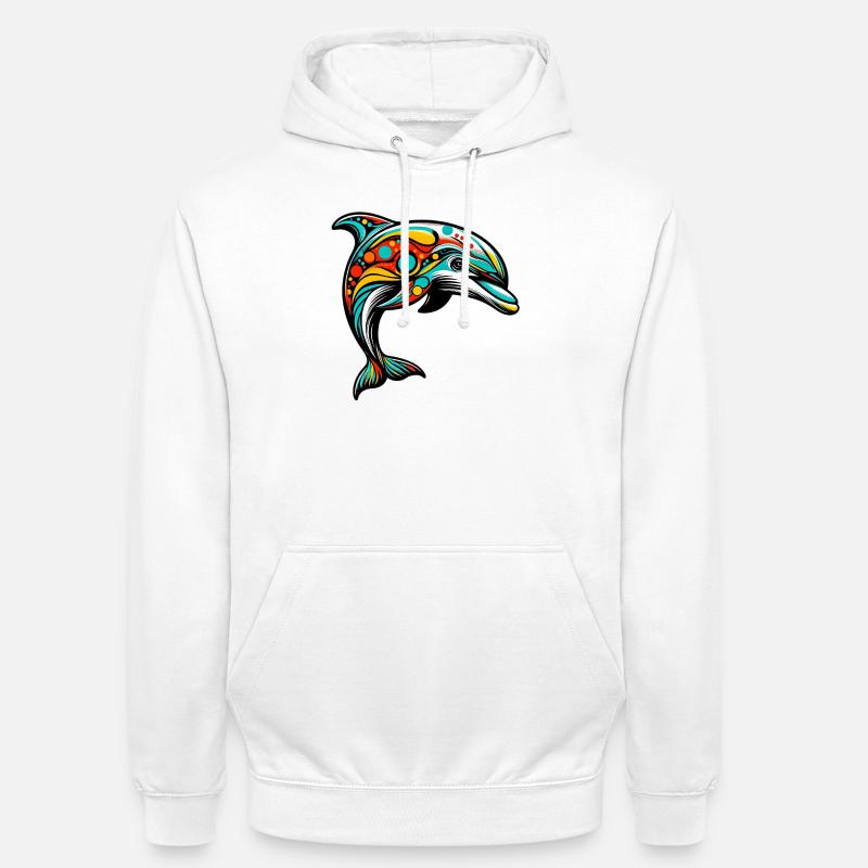 Delfin - Hættetrøje unisex - hvid