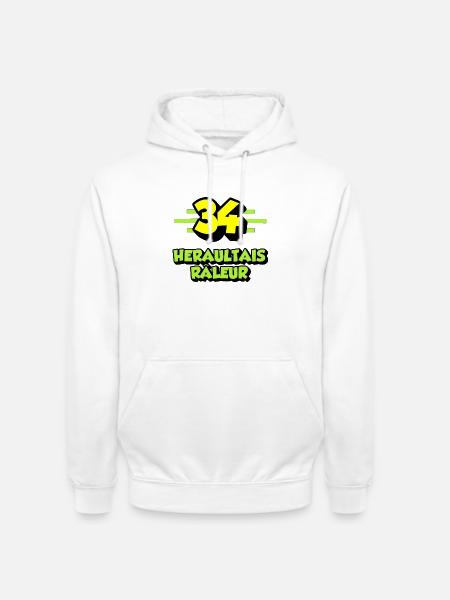 Héraultais râleur - Sweat-shirt à capuche unisexe - blanc