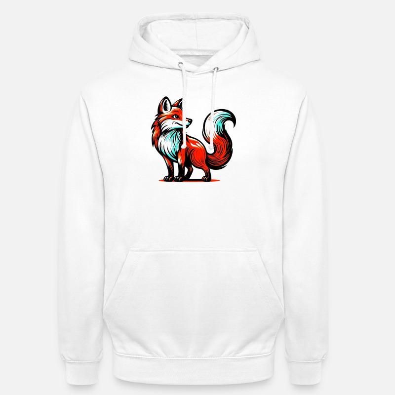 Lis - Bluza z kapturem typu unisex - biały