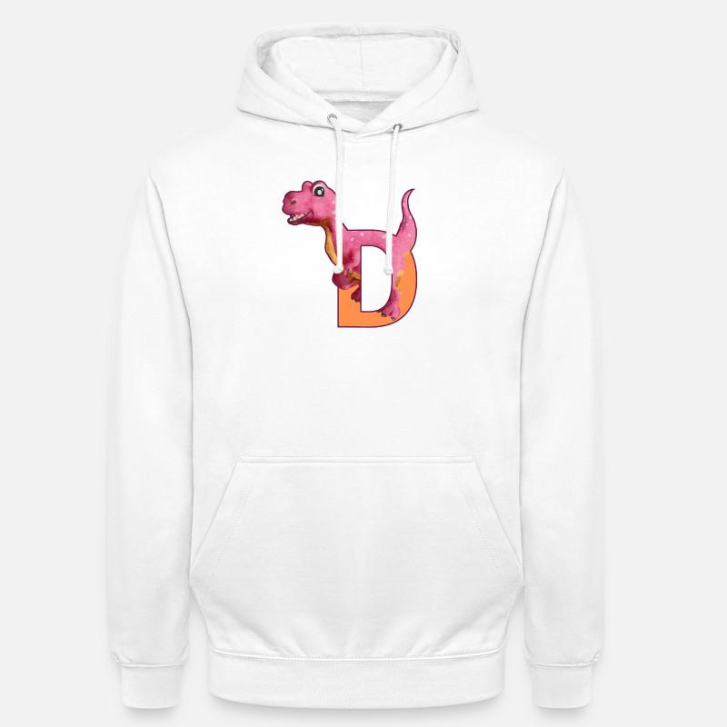 D - DINOSAURIER, Personalisierbar - Unisex Hoodie - Weiß