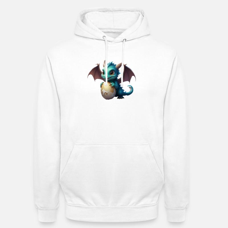 Kleiner Drachenjunge und sein Ei - Unisex Hoodie - Weiß