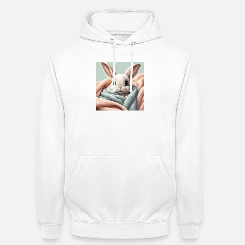 poster lapin mignon, bébé, enfant, nourrisson - Sweat-shirt à capuche unisexe - blanc