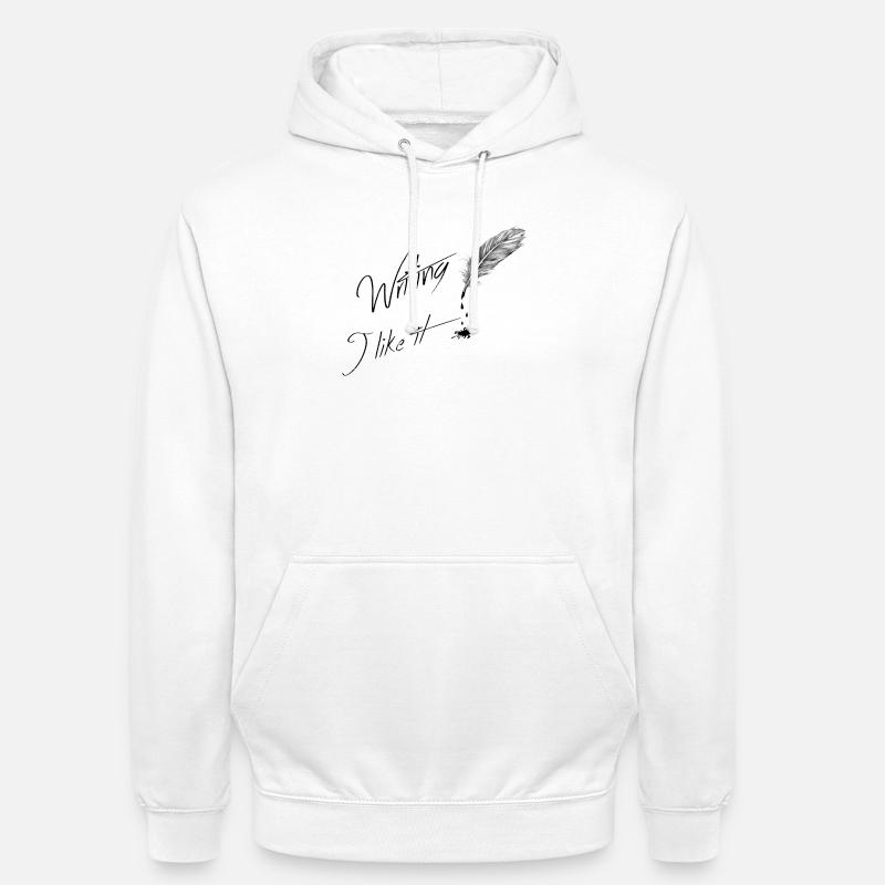 Writing i like it - Sweat-shirt à capuche unisexe - blanc