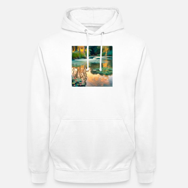 Rivière Impressionisme - Sweat-shirt à capuche unisexe - blanc