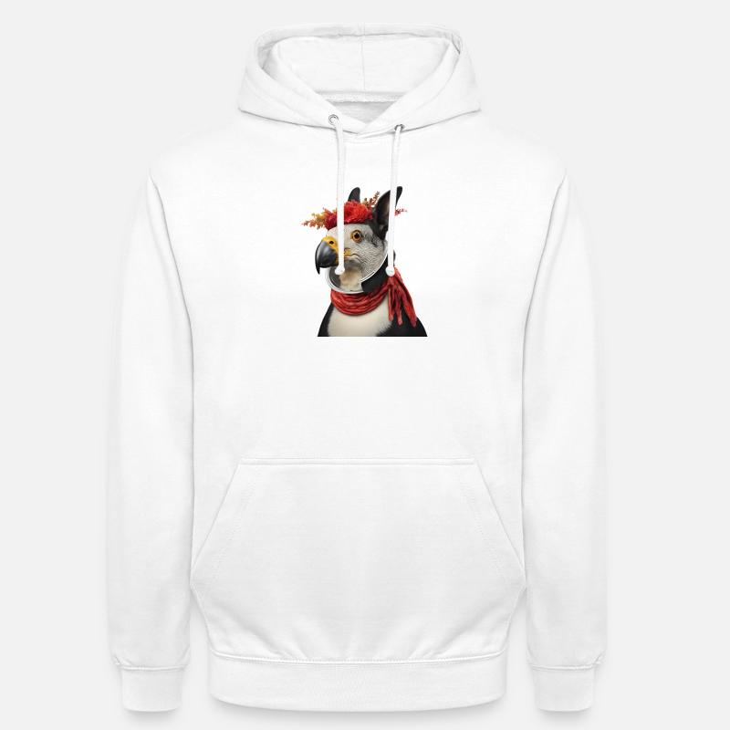 Lebendiges mythisches Vogel-Hybrid-Design - Unisex Hoodie - Weiß