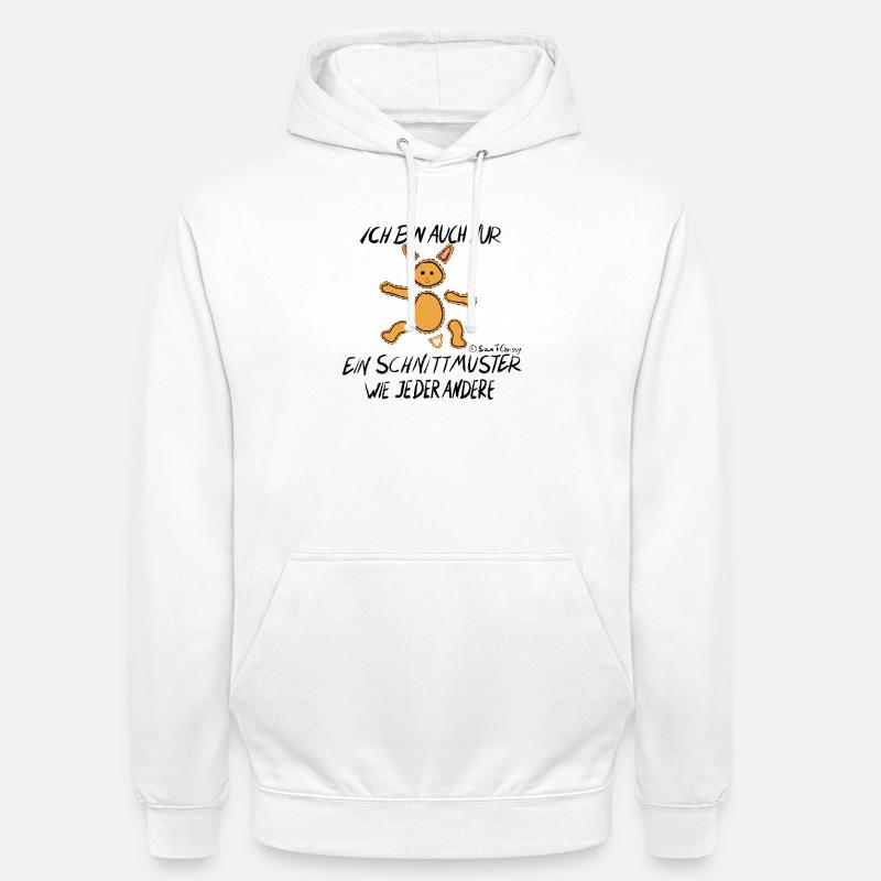 Schnittmuster Hase - Unisex Hoodie - Weiß
