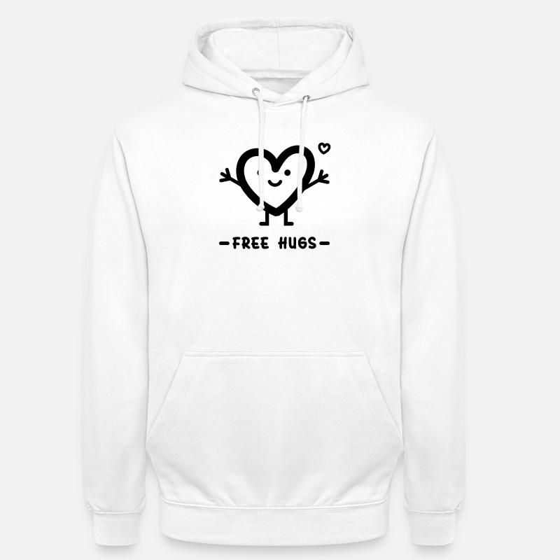 Câlins gratuits pour la Saint-Valentin - Sweat-shirt à capuche unisexe - blanc